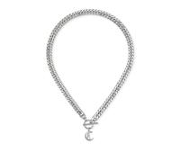 ADEMISHIA Collar de oro de 18 quilates con inicial inglesa antigua para mujer, delicado colgante de letra A-Z con cadena gruesa cubana de acero inoxidable, collar de gargantilla para Halloween