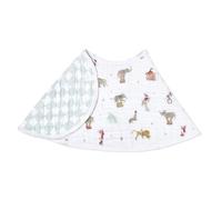 aden + anais Essentials Baby Burpy Babero para bebé, 100 % muselina de algodón, suave absorbente de 4 capas, paño y babero multiusos, 22.5 x 11 pulgadas, individual, elefante circo
