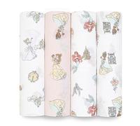 aden + anais Essentials - Manta de Muselina 100% algodón para bebés y niños, 112 x 112 cm, Juego de Envoltura para recién Nacidos, Regalo de Ducha para bebés y niños pequeños, Paquete de 4, Princesa