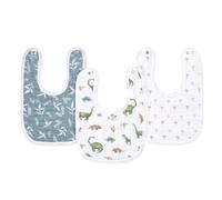 aden + anais™ Essentials - Paquete de 3 baberos de muselina de algodón para bebé, diseño de dinosaurios