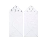 aden + Anais Essentials - Toalla con Capucha 100% algodón para niños y niñas, Toalla de baño Suave para bebés, Envoltura de Toalla para niños, niños pequeños y bebés, bebés Safari, (Paquete de 2)
