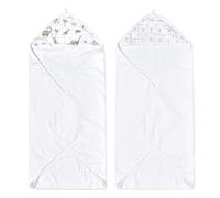 aden + anais Essentials - Toalla de baño con capucha para bebé, súper suave, 100% algodón, paquete de 2, diseño de dinosaurio jungla