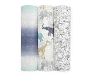 aden + anais Manta de Muselina Suave y Sedosa para bebés niñas y niños, 120 x 120 cm, Ideal para recién Nacidos y bebés, Juego de Envoltura de Viscosa de bambú, Ducha, Paquete