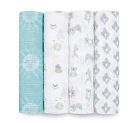 aden + anais Pañuelos, Mantas de Muselina de algodón 100% para recién Nacidos, niñas y niños, Juego de pañuelos para bebés y niños pequeños, Regalos para bebés, 120 x 120 cm, 4 Unidades, Now + Zen