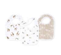 aden + anais Paquete de 3 baberos de muselina de algodón orgánico oceánico, Sueño de safari, Bebé