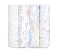 aden + anais™ Paquete de 4 mantas grandes de muselina de algodón orgánico con mapa de las estrellas (sobre las nubes)