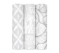Aden + Anais Swaddle Manta - Pack de 3, Culture Club | Soft Soft 120 x 120 cm | Grande 100% Transpirable de Gasa de algodón sobre Swaddle para bebés niñas y niños
