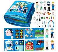 Adena Montessori Busy Book a partir de 3 años - Profesión libro de tela de fieltro con 10 páginas para viaje en avión en coche | Quiet Book Activity Board Juguete educativo, regalo juguetes a partir