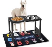 ADENGL Cuenco elevado de metal para perros con soporte elevado para cuenco grande con alfombrilla a prueba de salpicaduras y cuencos para mascotas de 2000 ml, cuencos de comida y agua, comedero para