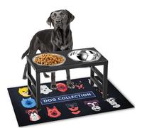 ADENGL Cuencos Elevados Bebedero Comedero para Mascotas Perros Medianos y Grandes con Alfombrilla a Prueba de Salpicaduras, Soporte Elevado para Cuencos de Comida y Agua de 10.3 Pulgadas