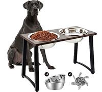 ADENGL Cuencos elevados para Perros Grandes y Grandes, con 2 Cuencos de Acero Inoxidable XL y alimentador Lento, 16 Pulgadas de Alto, Capacidad de 3000 ml, Cuencos para Perros de Gran tamaño