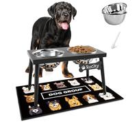 ADENGL Soporte elevado de metal para perros grandes y medianos, cuencos elevados más fuertes con alfombrilla a prueba de salpicaduras, cuencos de comida y agua para perros de 10 pulgadas de alto
