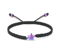 ADENLA Pulsera de urna de Acero Inoxidable con diseño de Estrella para Cenizas, con Cuerda Trenzada Ajustable, para Recuerdo de Cenizas, para Mujeres y Hombres, Colorida.