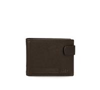Adept Alan Cartera horizontal con cierre de clic Marrón 11x8,5x1 cms Piel