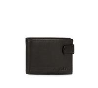 Adept Alan Cartera horizontal con cierre de clic Negro 11x8,5x1 cms Piel