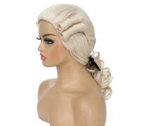 Adequate Peluca colonial de juez para mujer, disfraz colonial para hombre, disfraz de padre fundador, disfraz de George Washington, peluca de disfraz de Halloween, disfraz de guerra revolucionaria