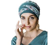 ADERANS Turbante oncológico Modelo Fancy - diseño Hawaii en bambú Suave y Transpirable, Especial para quimioterapia, Alopecia y Pieles sensibles