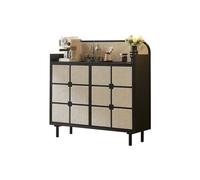 ADERFETBI Aparador Aparador de Madera Retro, Mueble de Almacenamiento for Cocina, Sala de Estar, Mueble de Almacenamiento de ratán for Porche Aparadores