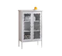 ADERFETBI Aparador Aparador De Vidrio Envejecido De Hierro Retro, Mueble Lateral De Almacenamiento Blanco For Sala De Estar, Mueble De Vino For Restaurante Aparadores