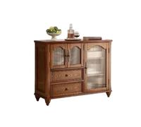 ADERFETBI Aparador Aparador Retro Chino con Puerta de Cristal, aparador de Madera Maciza con cajón, Mueble Bar de café Aparadores(M:120 * 45 * 95cm)