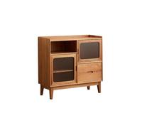 ADERFETBI Aparador Armario de Almacenamiento en Madera de Cerezo Maciza 100cm, Mesa de Té Vintage para Entrada Balcón Cocina Salón Dormitorio Aparadores