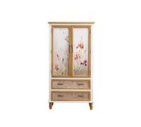ADERFETBI Aparador Gabinete De Entrada Pintado De Estilo Artístico, Aparador De Troncos For El Hogar, Gabinete De Almacenamiento De Estilo Pastoral Aparadores(M:80CMX34CMX151CM)