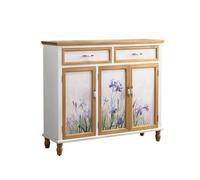 ADERFETBI Aparador Gabinete De Entrada Pintado De Estilo Artístico, Aparador De Troncos For El Hogar, Gabinete De Almacenamiento De Estilo Pastoral Aparadores(S:90CMX34CMX91CM)