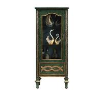 ADERFETBI Aparador Gabinete de Vino Alto de Madera de Tablero nórdico, gabinete de Almacenamiento de una Sola Puerta, Puerta de Vidrio Retro, aparador for Sala de Estar Aparadores