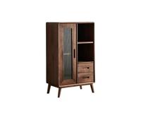 ADERFETBI Aparador Mueble Buffet de Nogal Negro, aparador de Madera for Sala de Estar, Muebles de Comedor con Puerta Aparadores