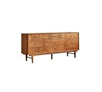 ADERFETBI Aparador Mueble de Almacenaje Vintage con Cajones de Madera Maciza 150x45x80cm, Consola de Entrada para Hogar Salón Cocina Aparadores