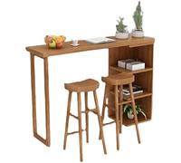 ADERFETBI Mesa de Bar Mesa de Barra de Madera sólida contra la Mesa de Comedor de la Pared Bar Largo Bar de la Sala de Estar del gabinete de Vino, excluyendo sillas Barra Cocina(120 * 45 * 105cm)