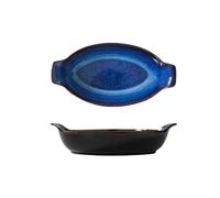 ADERFETBI Platos 1 pieza KINGLANG Klin - Plato azul con forma de barco de cerámica, cuenco largo for pescado, plato for hornear queso Vajilla