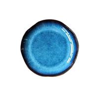 ADERFETBI Platos 1 plato de pescado irregular de porcelana azul oscuro de cerámica KINGLANG, vajilla de cocina Vajilla