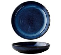 ADERFETBI Platos Plato hondo redondo de cerámica japonesa for sopa, pasta, ensalada familiar, fruta, plato grande de porcelana Vajilla(L)