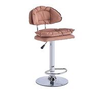 ADERFETBI Taburetes Altos de Cocina Silla Alta Informal nórdica, Silla elevadora, cojín Suave de Tela, Barra giratoria, Disco de pie Alto con Taburete de Respaldo Banquetas Bar(D)