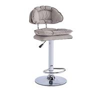 ADERFETBI Taburetes Altos de Cocina Silla Alta Informal nórdica, Silla elevadora, cojín Suave de Tela, Barra giratoria, Disco de pie Alto con Taburete de Respaldo Banquetas Bar(B)