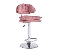 ADERFETBI Taburetes Altos de Cocina Silla Alta Informal nórdica, Silla elevadora, cojín Suave de Tela, Barra giratoria, Disco de pie Alto con Taburete de Respaldo Banquetas Bar(A)