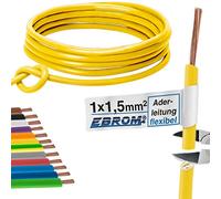 aderlei Tung - Único superior flexible - PVC línea - h07 V de K 1,5 mm² - Color: Amarillo 10 M/15 M/20/25 m/30 m/35 M/40 M/45 m/50 m/55 m/60 M hasta 100 m elegir