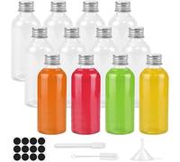 ADERTOS 12 Pcs 80 ml Botellitas Pequeñas para Rellenar Mini Botellas para Rellenar Botellas Pequeñas de Plástico Vacías para Zumos de Frutas y Bebidas Variadas, Licor de Leche 80 Ml