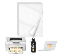 ADERTOS 15 Hojas Papel Adhesivo de Vinilo Blanco Brillante, Papel Adhesivo Holográfico Vinilo A4 Vinilo Imprimible Papel Adhesivo Impermeable para Impresoras de Inyección de Tinta Láser (210 * 297mm)
