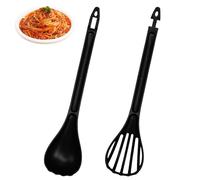 ADERTOS 2 en 1 Cuchara de Pasta de PP, Cubiertos para Ensalada de Dos Piezas, Cuchara para Espaguetis 28.7 cm de Largo, Tenedores Grandes de Pasta para Huevos, Fideos, Pan, Verduras