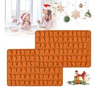 ADERTOS 2 PCS Molde de Silicona para Galletas Navideño, Moldes de Silicona para Chocolate, Cortadores de Galletas de Navidad, mini Molde de Chocolate para Hacer Postres, Chocolate, Galletas, Dulces