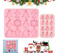 ADERTOS 2 PCS Molde Navidad Silicona, 12 Cavidades Molde de Silicona Navideño, Molde de Jabón de Navidad, Molde de Chocolate de Navidad, Moldes de Dulces Navideños para Pasteles, Caramelos, Bombones