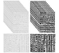 ADERTOS 20 Hojas de Pegatinas de Letras y Números Autoadhesivos, Alfabeto de Vinilo para DIY, Manualidades (29 * 21cm, Negro/Blanco)