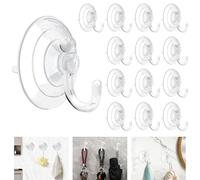 ADERTOS 20 PCS Ganchos con Ventosa para Pared, Ganchos de Pared Antióxido Ganchos de Ventosa Transparentes Ganchos Autoadhesivos Impermeables para Ducha, Baño, Cocina, Ventana (45mm)