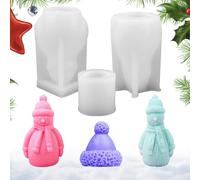 ADERTOS 3 PCS Moldes para Velas Navidad, Molde de Silicona de Vela Navidad, Moldes para Velas Navidad 3D, Molde de Silicona de Gnomo, Moldes Velas Navidad para Hacer Velas, Adornos, Jabón, Chocolate