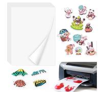 ADERTOS 30 Hojas Papel Adhesivo de Vinilo Blanco A4 Imprimible para Impresoras de Tinta y Láser - Etiquetas Pegatinas Impermeables