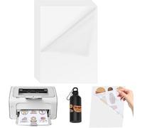 ADERTOS 30 Hojas Papel Adhesivo de Vinilo Semitransparente, Papel Adhesivo Holográfico Vinilo A4 Vinilo Imprimible Papel Adhesivo Impermeable para Impresoras de Inyección de Tinta Láser (210 * 297mm)