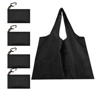 ADERTOS 4 PCS Bolsa Plegable Bolsa de Compras Reutilizable con 4 Mosquetones Bolsa de Compras Plegable Ecológica Tote Bag Tela Reutilizable con Asa para Compras,Casa,Viajes,Acampar (14 * 10cm)