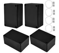 ADERTOS 4 PCS Caja Estanca Exterior Electrica 100x68x50mm Caja Conexiones Exterior IP65 Caja de Conexiones ABS Resistente al Agua Caja Empalmes Estanca para Electrica Conexiones Eléctricas - Negro
